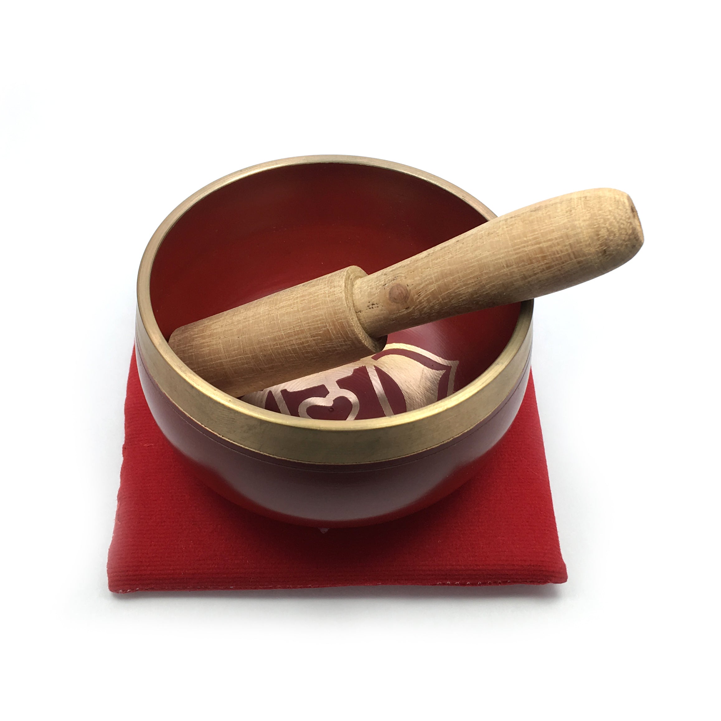 Tibetan Singing Bowl Gift Set - Red (Root/Support Chakra) Happy Soul Online